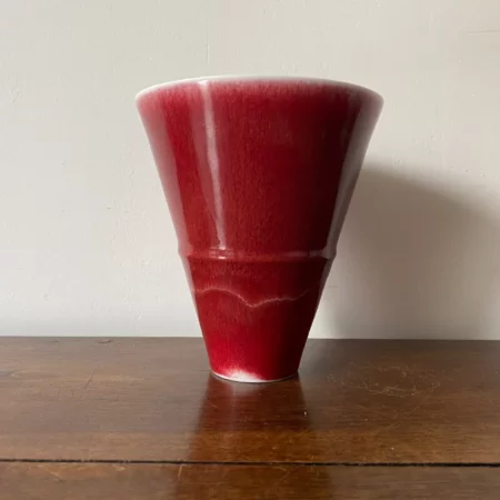 MARC UZAN VASE GRES EMAILLE ROUGE