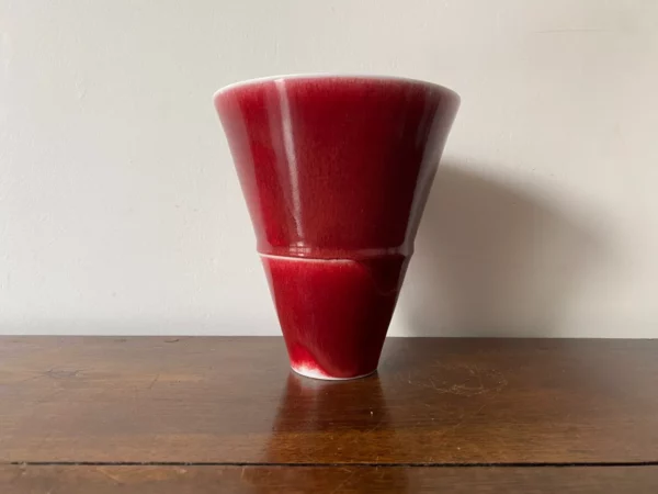 MARC UZAN VASE GRES EMAILLE ROUGE – Image 2