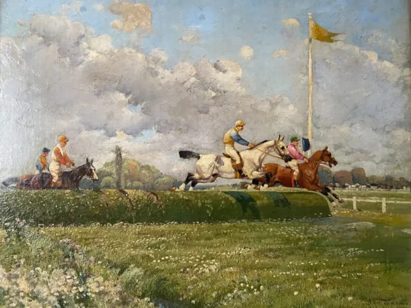 TARDIEU HUILE SUR TOILE COURSE HIPPIQUE – Image 11