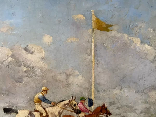 TARDIEU HUILE SUR TOILE COURSE HIPPIQUE – Image 9