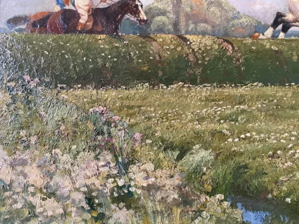 TARDIEU HUILE SUR TOILE COURSE HIPPIQUE – Image 8