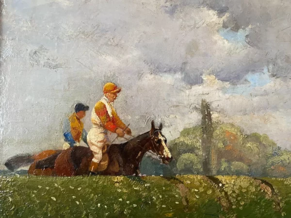 TARDIEU HUILE SUR TOILE COURSE HIPPIQUE – Image 6