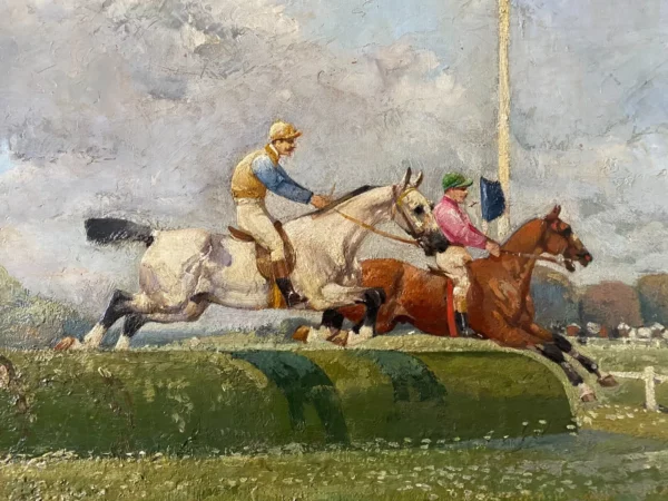 TARDIEU HUILE SUR TOILE COURSE HIPPIQUE – Image 5