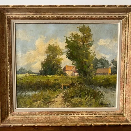 BESNARD HUILE SUR TOILE MAISON CAMPAGNE