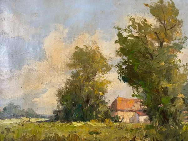 BESNARD HUILE SUR TOILE MAISON CAMPAGNE – Image 2