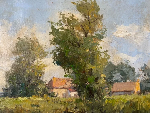 BESNARD HUILE SUR TOILE MAISON CAMPAGNE – Image 3