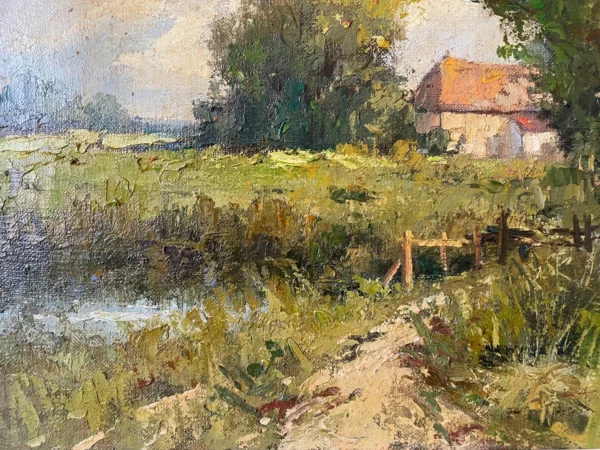 BESNARD HUILE SUR TOILE MAISON CAMPAGNE – Image 4