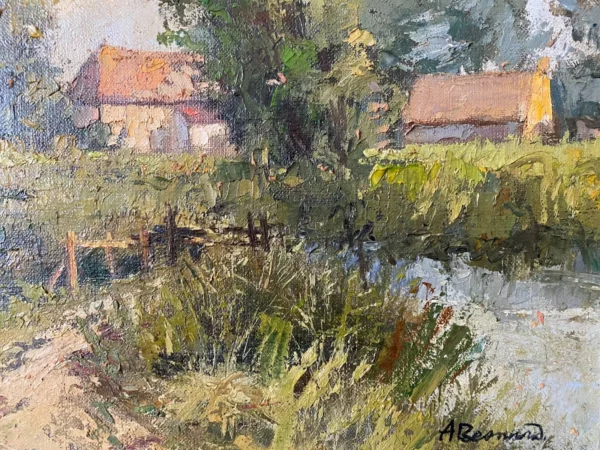 BESNARD HUILE SUR TOILE MAISON CAMPAGNE – Image 5
